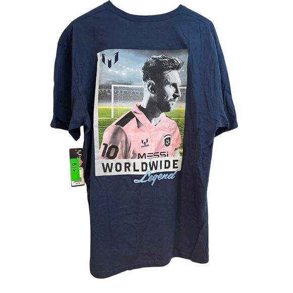 Messi Worldwide Legend #10 Graphic Tee Men’s XL Navy Blue Cotton NWT - Picture 3 of 4